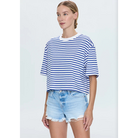 PISTOLA MAE CROPPED TEE - MARITIME WHITE STRIPE