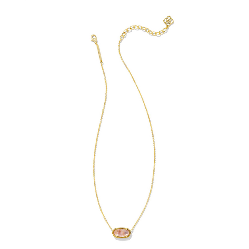 KENDRA SCOTT ELISA NECKLACE IN GOLD LIGHT PINK IRIDESCENT ABALONE