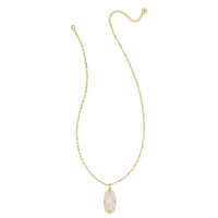 KENDRA SCOTT ELLE LATTICE FRAME LARGE LONG PENDANT NECKLACE