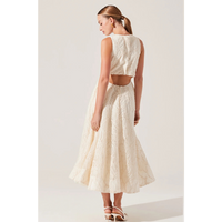 ASTR THE LABEL LILLEMOR 3D TEXTURED MIDI DRESS - CREAM