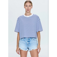 PISTOLA MAE CROPPED TEE - MARITIME WHITE STRIPE