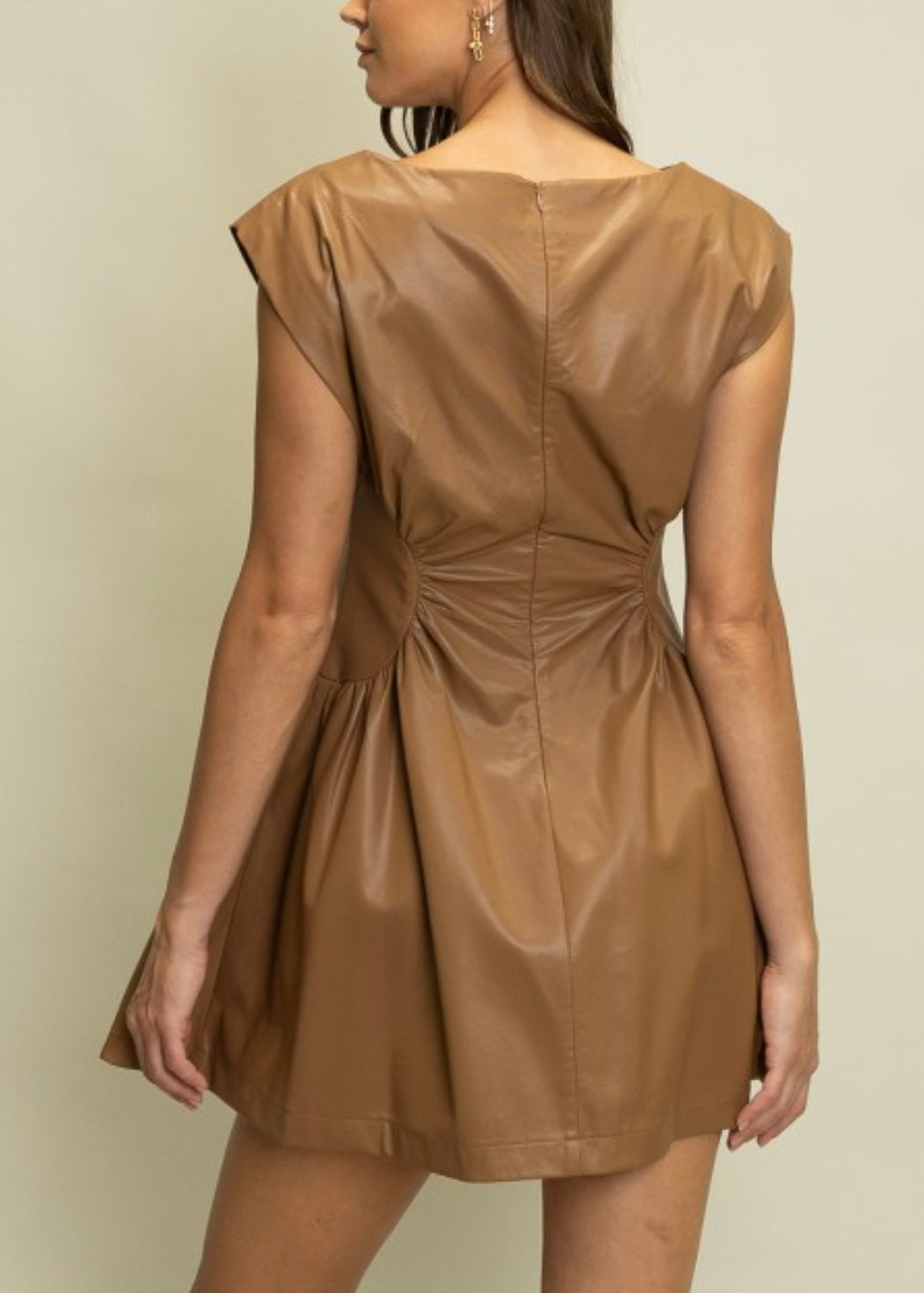 HOPING YOU CALL LEATHER DRESS