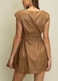 HOPING YOU CALL LEATHER DRESS