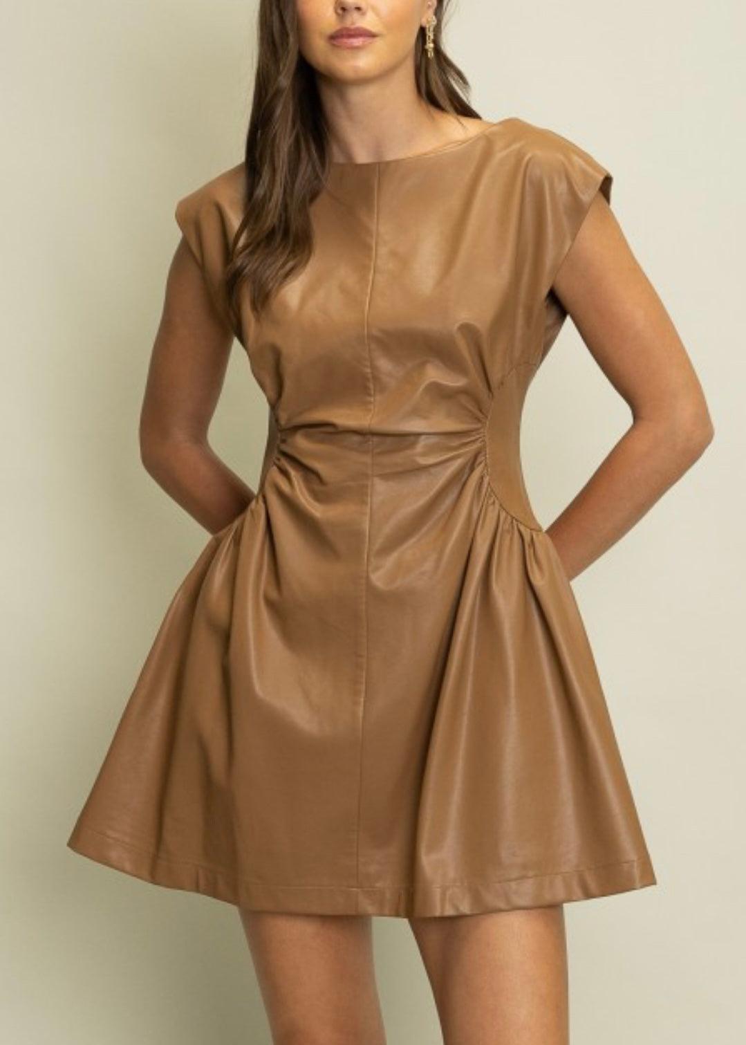 HOPING YOU CALL LEATHER DRESS