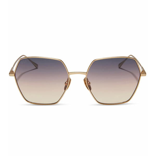 DIFF HARLOW - BRUSHED GOLD + TWILIGHT GRADIENT SHNGLASSES