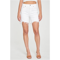 DAZE SUNDAZE HIGH RISE LONG SHORTS IN MARSHMALLOW DISTRESSED