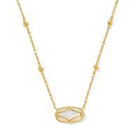 KENDRA SCOTT ELISA LATTICE FRAME SHORT PENDANT NECKLACE