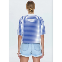PISTOLA MAE CROPPED TEE - MARITIME WHITE STRIPE