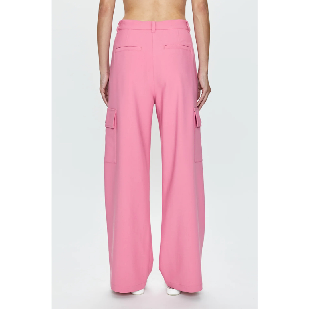 PISTOLA BRYNN HIGH RISE RELAXED CARGO TROUSERS - PINK COSMOS