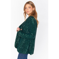 SHOW ME YOUR MUMU DANCE BLAZER - EMERALD SEQUINS