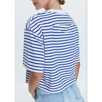 PISTOLA MAE CROPPED TEE - MARITIME WHITE STRIPE