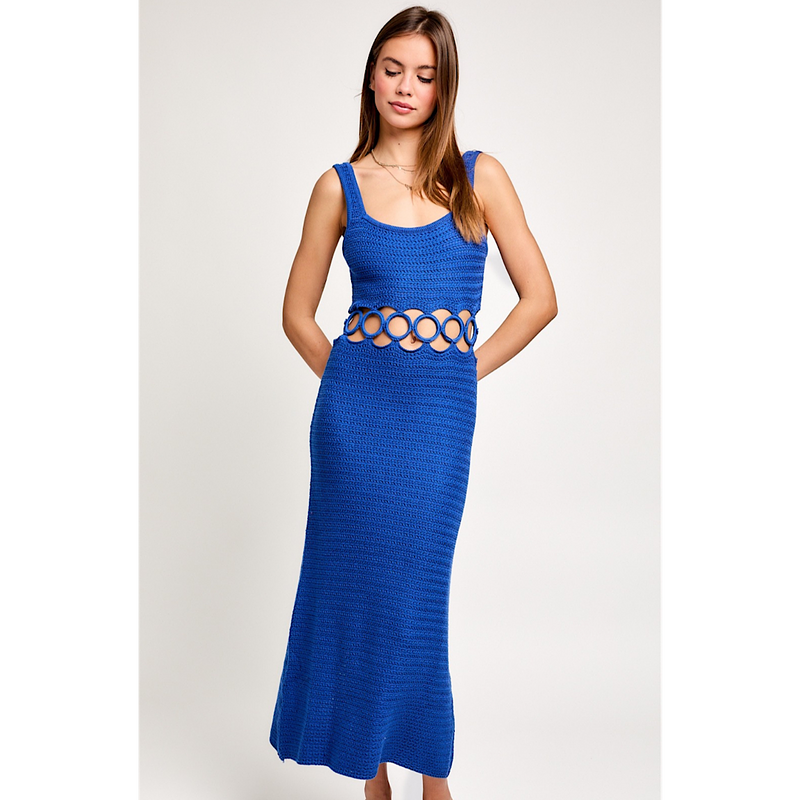 OUT OF OFFICE CROCHET MIDI DRESS