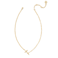 KENDRA SCOTT PEARL LETTER SHORT PENDANT NECKLACE