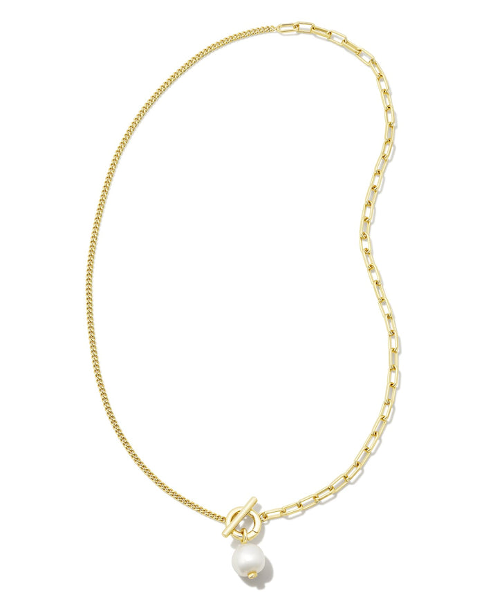 KENDRA SCOTT LEIGHTON PEARL CHAIN NECKLACE
