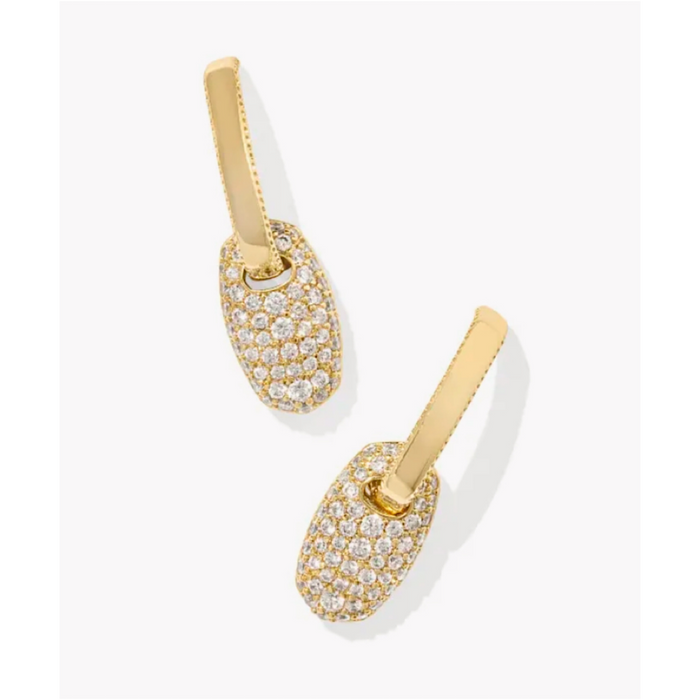 KENDRA SCOTT BAILEY PAVE HUGGIE EARRINGS