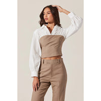 ASTR THE LABEL BROOKS TOP - TAUPE