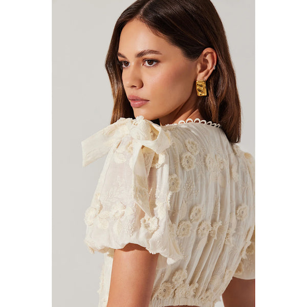 ASTR THE LABEL ARIANELL EMBROIDERED FLORAL TIERED DRESS