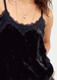 FREE PEOPLE DATE NIGHT READY TANK - CHARCOAL VELVET