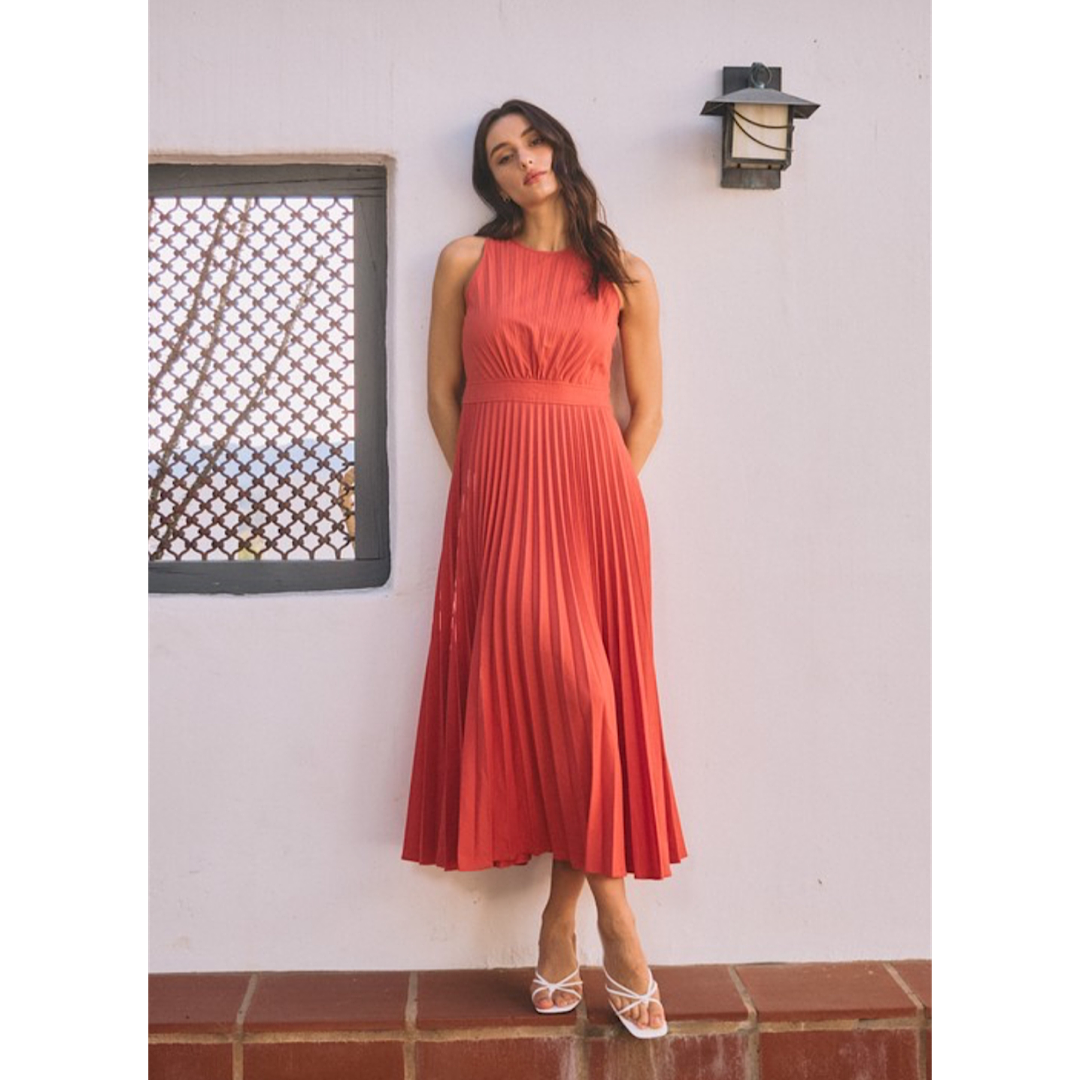 THE EVA PLEATED MIDI DRESS