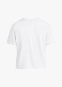 FAVORITE DAUGHTER THE CROPPED COLLEGIATE TEE - WHITE