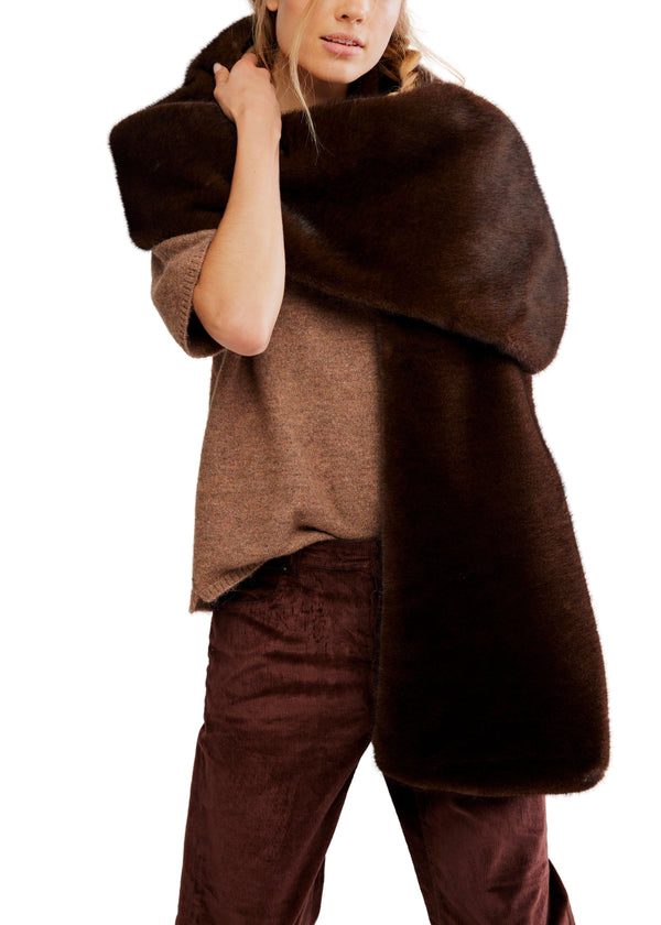 FREE PEOPLE SNOW ANGEL FAUX FUR SCARF