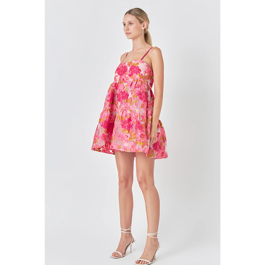 THE TAYLOR ORGANZA FLORAL MINI DRESS