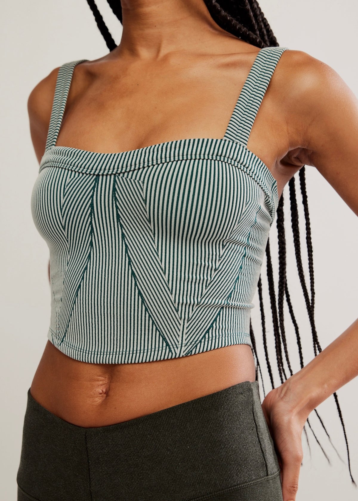 FREE PEOPLE MOVEMENT PERFECTLY PLATED CAMI - EVERGREEN COMBO