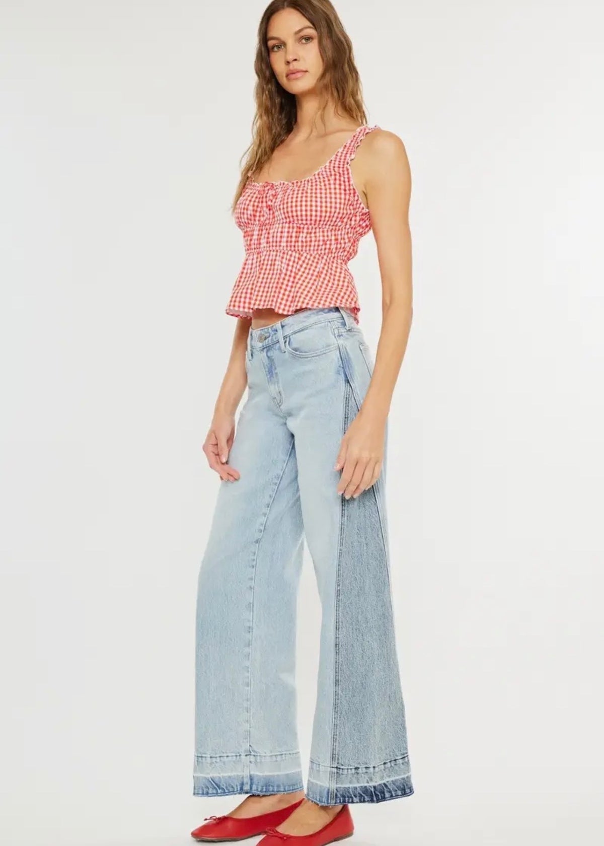 KAN CAN CLAIRE - MID RISE COLORBLOCK WIDE LEG