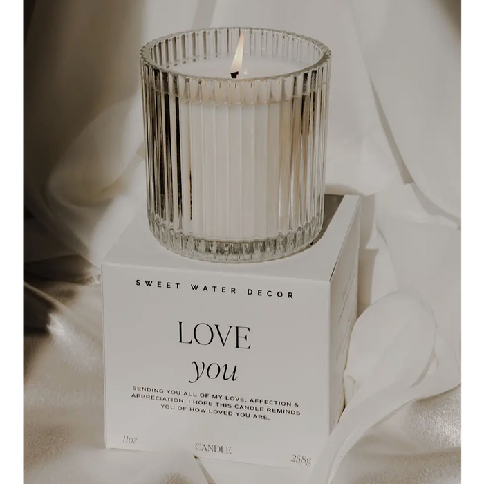LOVE YOU FLUTED 11 OZ CANDLE