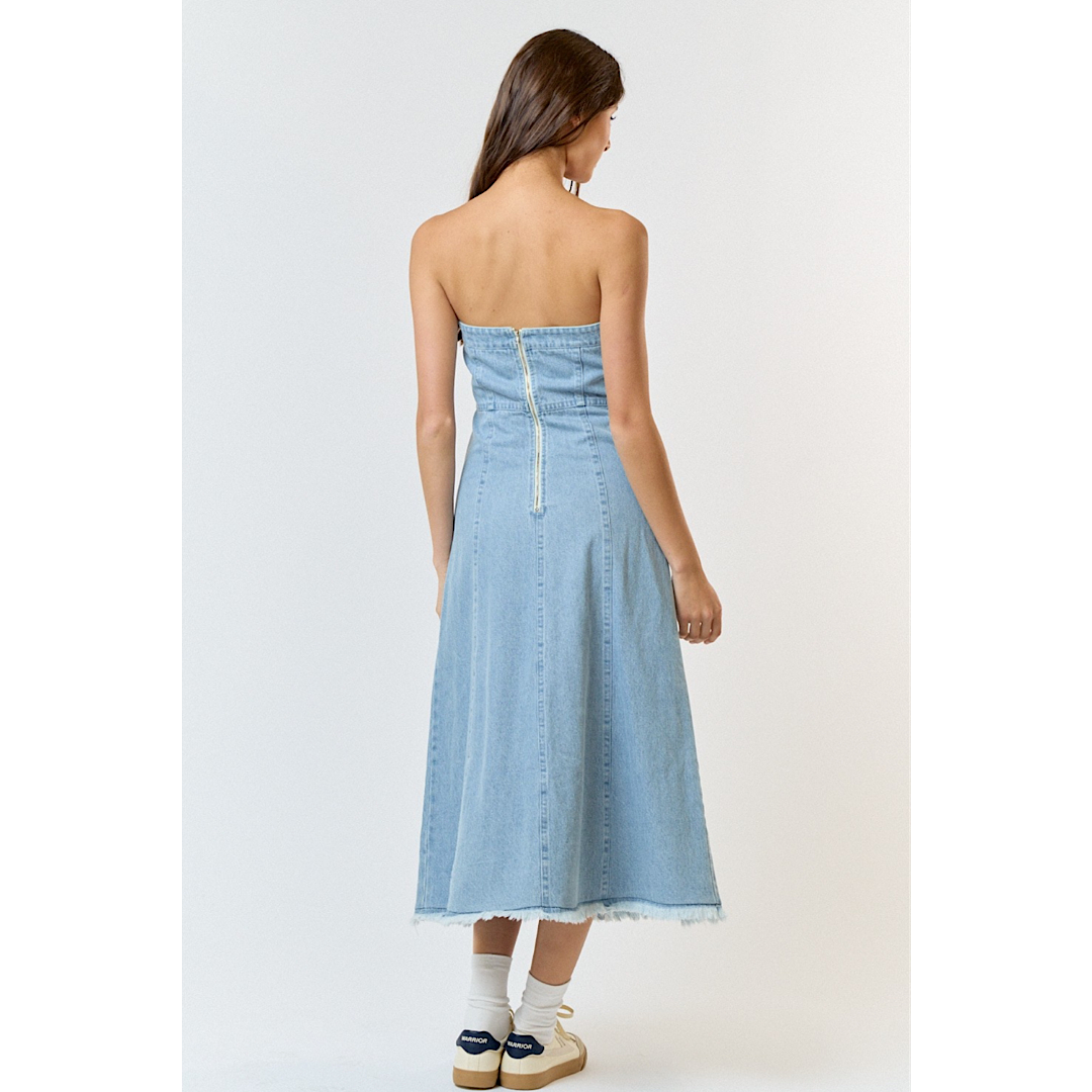 THE DONNA DENIM MIDI DRESS