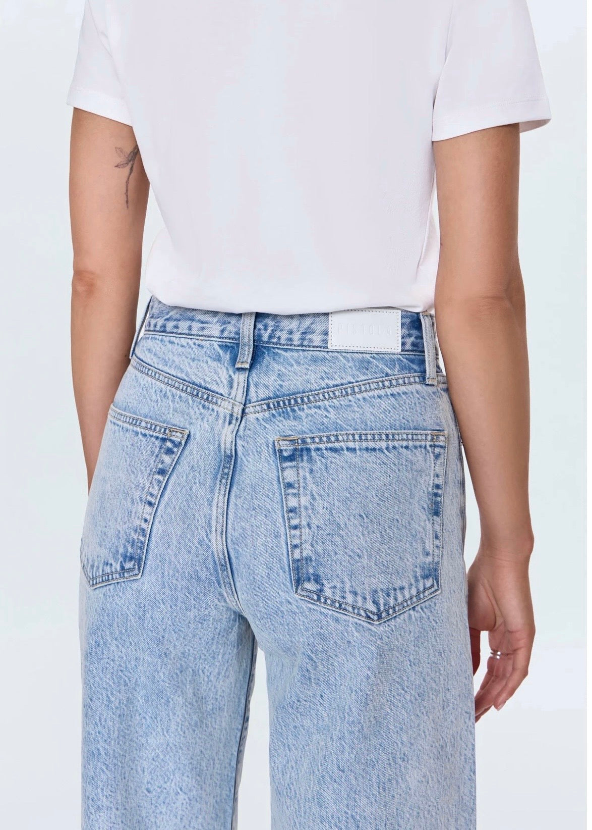 PISTOLA TATE HIGH RISE BOWED WIDE LEG JEAN - MODENA