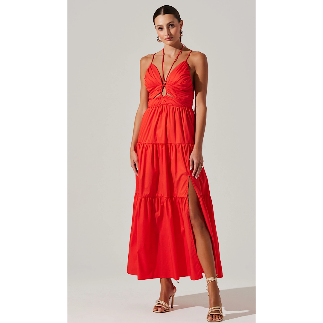 ASTR THE LABEL MINKA MAXI DRESS - BURNT ORANGE