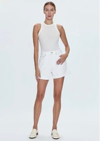 PISTOLA SAIGE HIGH RISE SHORT - POLISHED WHITE