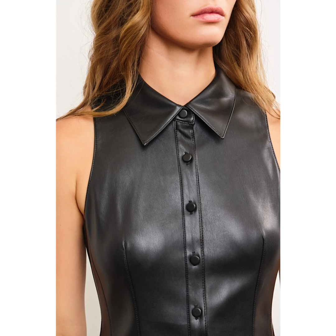 MEET YOU THERE FAUX LEATHER DRESS