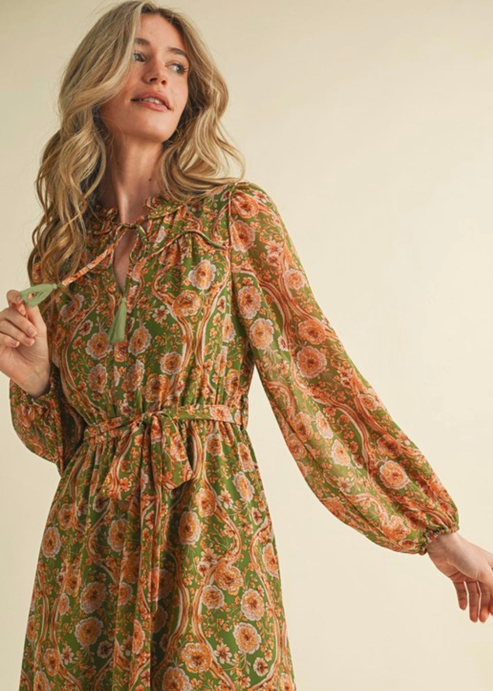 THE HALL FLORAL MIDI DRESS
