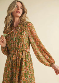 THE HALL FLORAL MIDI DRESS