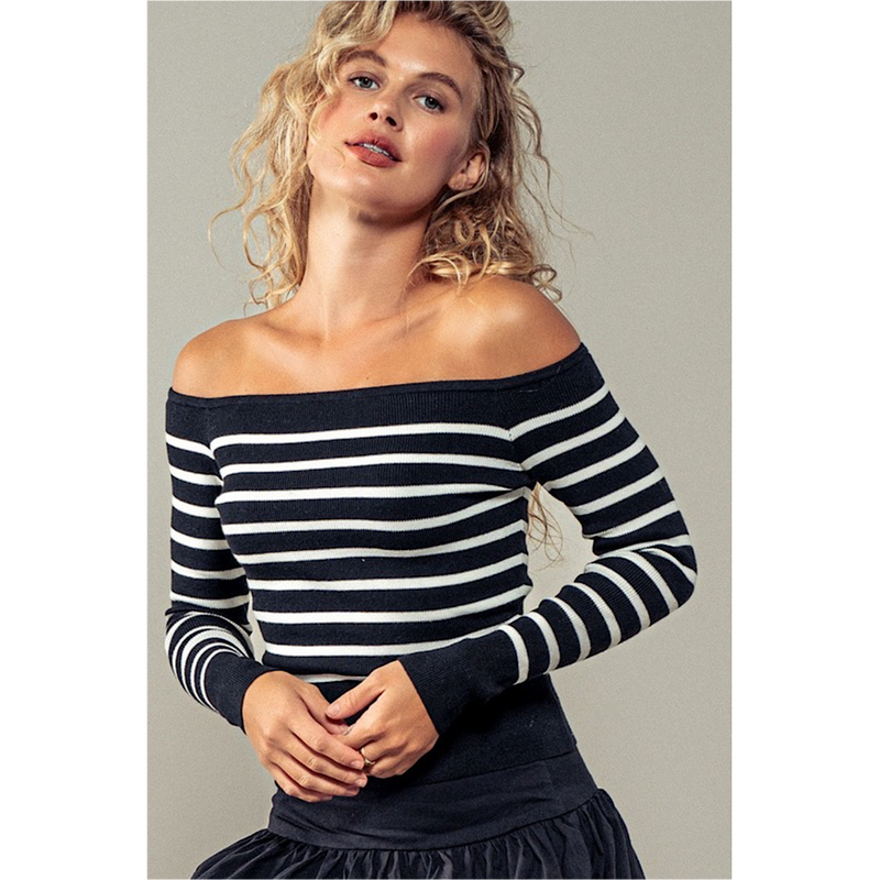 HOW LUCKY ARE WE STRIPED TOP