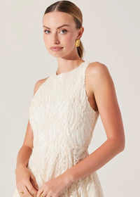 ASTR THE LABEL LILLEMOR 3D TEXTURED MIDI DRESS - CREAM