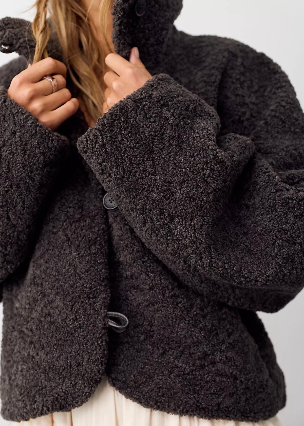 FREE PEOPLE SOFTEST TOUCH JACKET - CHARCOAL GREY