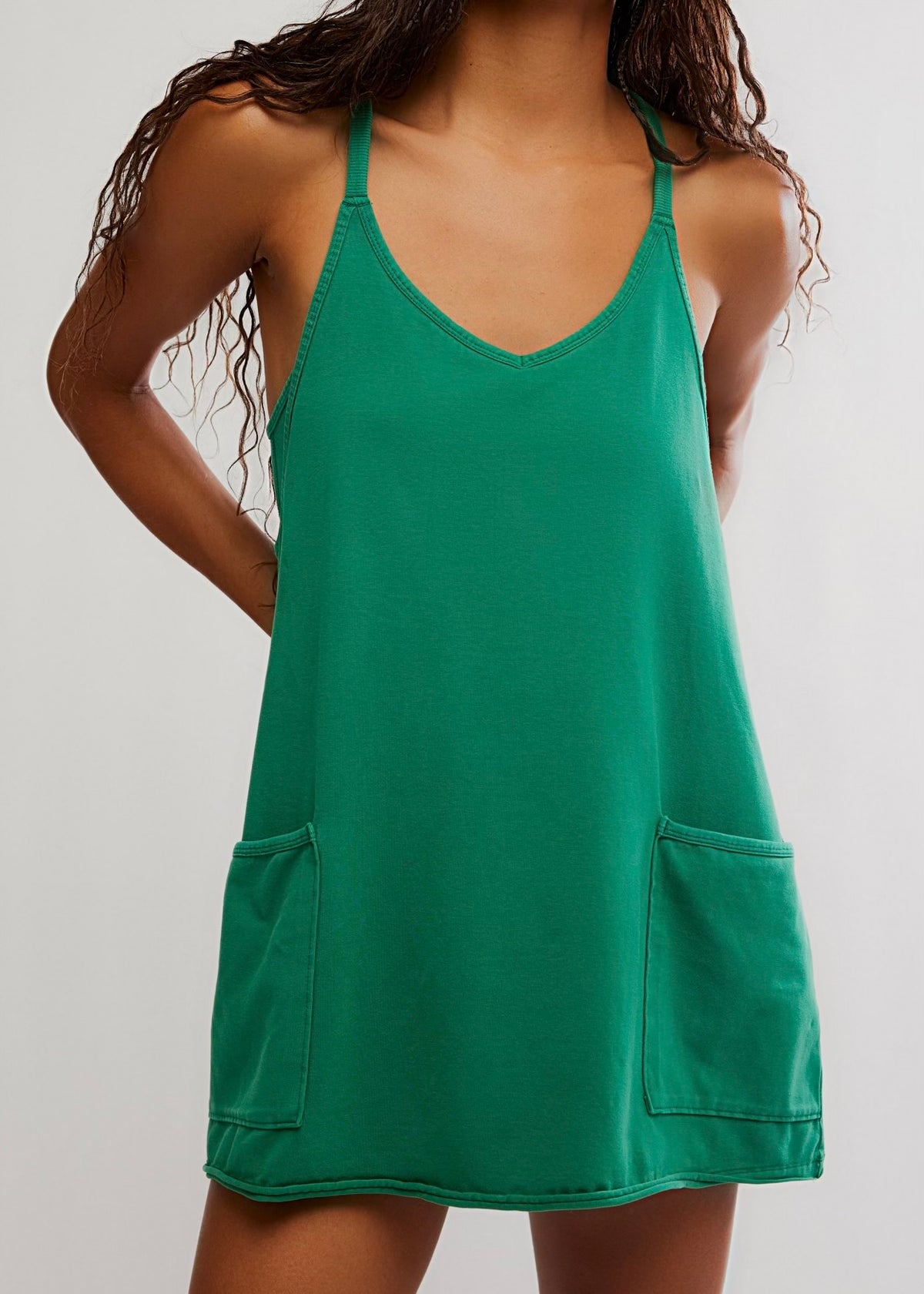 FREE PEOPLE MOVEMENT HOT SHOT MINI DRESS - GREEN GLOW