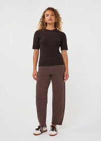 ESQUALO SWEATER S/SLEEVE STUD - CACAO