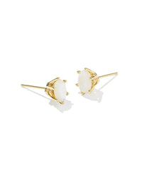 KENDRA SCOTT CAILIN CRYSTAL STUD EARRINGS GOLD MOTHER OF PEARL