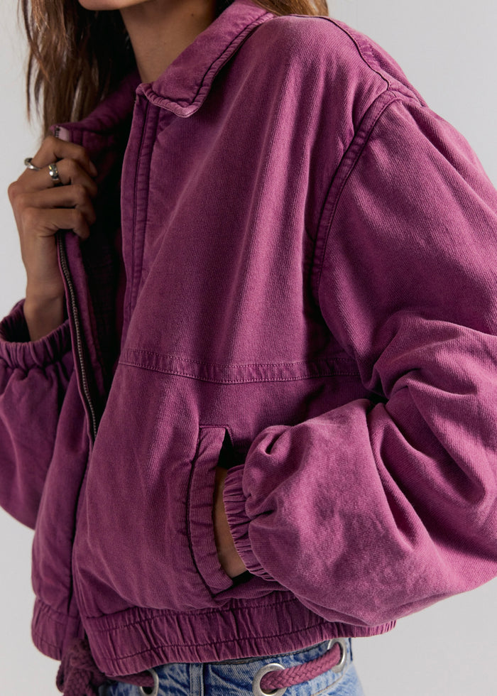 FREE PEOPLE BIRDIE WASHED JACKET - ROAN ROGUE