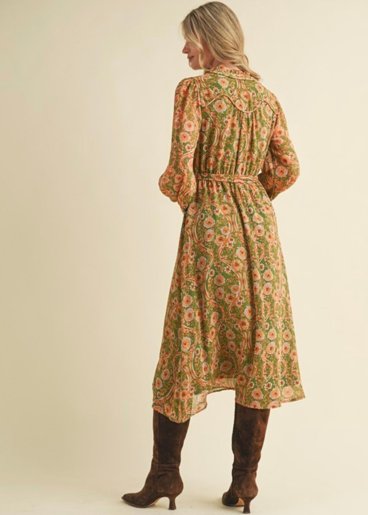 THE HALL FLORAL MIDI DRESS