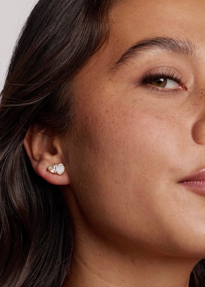 KENDRA SCOTT TATUM STUD EARRINGS - GOLD NEUTRAL MIX