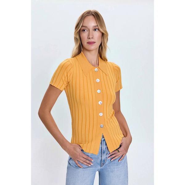 PISTOLA DOMINIQUE RIBBED CARDIGAN - PAPAYA