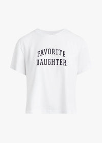 FAVORITE DAUGHTER THE CROPPED COLLEGIATE TEE - WHITE
