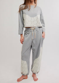 FREE PEOPLE SUNDAY BEST LOUNGE SET - HEATHER GREY