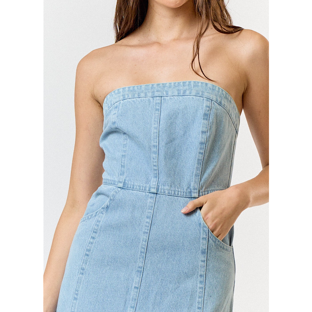 THE DONNA DENIM MIDI DRESS