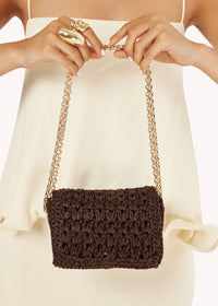 BILLINI HAYWORTH CROSS BODY BAG - CHOCOLATE RAFFIA